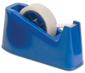 5 Star Tape Dispenser Desktop Weighted Non-slip Roll Capacity 25mm Width 66m Length Blue