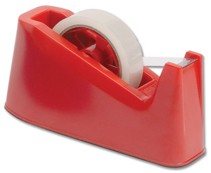 5 Star Tape Dispenser Desktop Weighted Non-slip Roll Capacity 25mm Width 66m Length Red Ident: 359A
