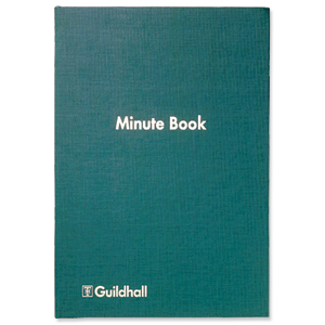 Guildhall Minute Book 160 Numbered Pages with A-Z index W298xH203mm Green Ref 32/MZ