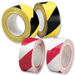 Hazard Tape Soft PVC Internal Use 50mmx33m Black and Yellow Ident: 543E