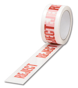 Printed Tape Reject Polypropylene 50mm x 66m Red on White [Pack 6] Ident: 156B