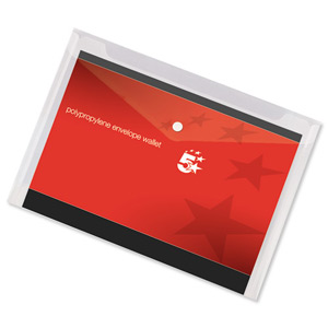 5 Star Envelope Wallet Polypropylene A3 Transparent [Pack 5] Ident: 195E