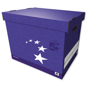 5 Star Superstrong Archive Storage Box Foolscap W307xD403xH320mm Blue [Pack 10] Ident: 170F