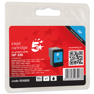 5 Star Compatible Inkjet Cartridge Page Life 450pp Black [HP No. 338 C8765EE Alternative] Ident: 811G