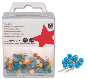 5 Star Map Pins 5mm Head Blue [Pack 100]