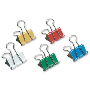 5 Star Foldback Clips 32mm Assorted [Pack 12]