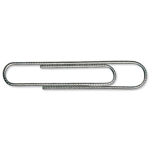 5 Star Giant Paperclips Serrated Length 76mm [Pack 100] Ident: 365B