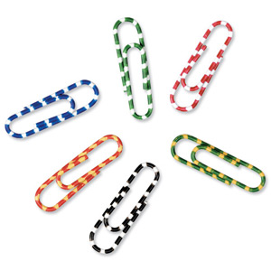 5 Star Zebra Paperclips Length 28mm Assorted [Pack 150] Ident: 365C