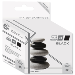 5 Star Compatible Inkjet Cartridge Page Life 200pp Black [Lexmark No. 32 018C01032E Alternative] Ident: 822I