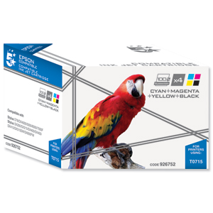 5 Star Compatible Inkjet Cartridges Black/Cyan/Magenta/Yellow [Epson T07154010 Alternative] [Pack 4]