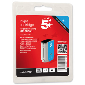 5 Star Compatible Inkjet Cartridge Page Life 2300pp Black [HP No. 88XL C9396A Alternative]