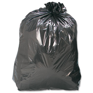 Refuse Sacks Recycled 110 Litre Capacity Black [Box 200]