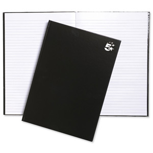 5 Star Notebook Casebound Hard Cover Ruled 80gsm A4 Black [Pack 5] Ident: 33B