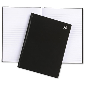 5 Star Notebook Casebound Hard Cover Ruled 80gsm A5 Black [Pack 5] Ident: 33C