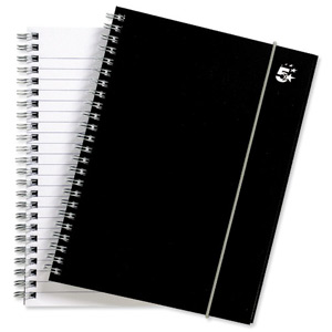 5 Star Notebook Wirebound Polypropylene Elasticated 80gsm A5 Black [Pack 6]