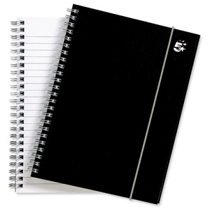 5 Star Notebook Wirebound Polypropylene Elasticated 80gsm A5 Black [Pack 6] Ident: 33C