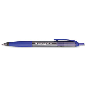 5 Star Grip Ball Pen Retractable Medium 1.0mm Tip 0.7mm Line Blue Ref KB1340 [Pack 12]