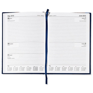 5 Star 2013 Diary 2 Days to Page Combined Saturday and Sunday 70gsm W210xH297mm A4 Blue