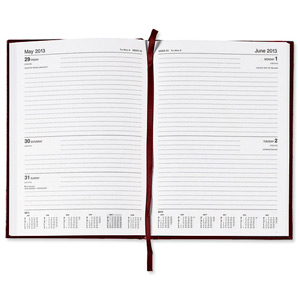 5 Star 2013 Diary 2 Days to Page Combined Saturday and Sunday 70gsm W210xH297mm A4 Red Ident: 312B