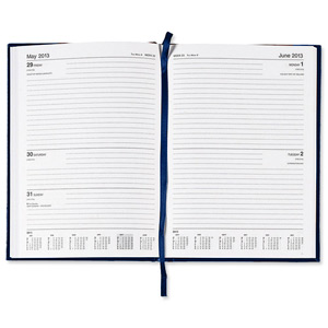 5 Star 2013 Diary 2 Days to Page Combined Saturday and Sunday 70gsm W148xH210mm A5 Blue
