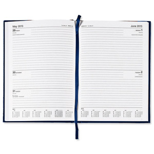 5 Star 2013 Diary 2 Days to Page Combined Saturday and Sunday 70gsm W148xH210mm A5 Blue Ident: 312B