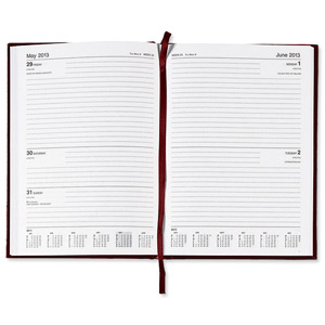 5 Star 2013 Diary 2 Days to Page Combined Saturday and Sunday 70gsm W148xH210mm A5 Red Ident: 312B