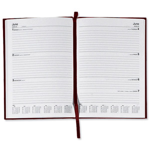 5 Star 2013 Diary Week to View Full Week on Two Pages 70gsm W148xH210mm A5 Red