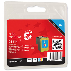 5 Star Compatible Inkjet Cartridge Page Life 55 Photos Colour [HP No. 110 CB304AE Equivalent]