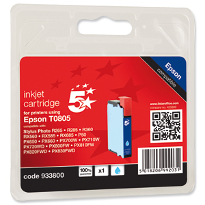 5 Star Compatible Inkjet Cartridge Light Cyan [Epson T08054011 Alternative]