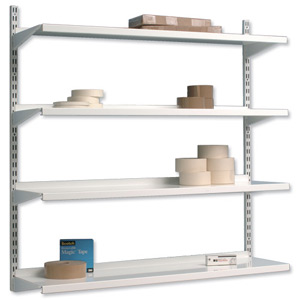Trexus Top Shelf Shelving Unit System 4 Shelves Wall-mounted W1000xD270xH1048mm Metal Ident: 478D