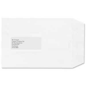 Croxley Script Envelopes Pocket Peal and Seal Window Pure White C5 [Pack 500] Ident: 120B