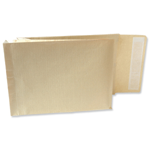 New Guardian Armour Envelopes Peel And Seal Gusset 50mm 130gsm Kraft Manilla C4 [Pack 100] Ident: 124B