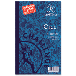 Challenge Duplicate Book Carbonless Order 100 Sets 210x130mm Ref 100080400 [Pack 5] Ident: 52A