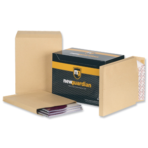 New Guardian Envelopes Heavyweight Peel and Seal Gusset 25mm 130gsm Manilla 305x250mm [Pack 100] Ident: 124B