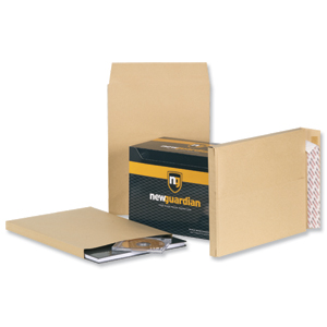 New Guardian Envelopes Heavyweight Peel and Seal Gusset 25mm 130gsm Manilla 406x305mm [Pack 100] Ident: 124B