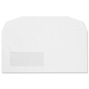 Postmaster Envelopes Wallet Gummed with Window 90gsm White DL [Pack 500]