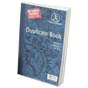 Challenge Duplicate Book Carbonless Ruled 100 Sets 248x187mm Ref 100080411 [Pack 3] Ident: 52A