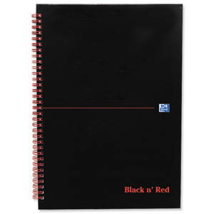 Black n Red Book Wirebound 90gsm Ruled 140pp A4 Ref 100103711 [Pack 5] Ident: 26b