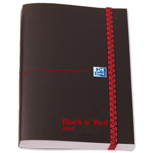 Black n Red Polynote Book Casebound Elasticated 90gsm Ruled 192pp A6 Ref 100080416 [Pack 5] Ident: 29E