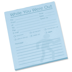 Message Pad While You Were Out 80 Sheets 127x102mm Pale Blue Paper [Pack 10] Ident: 52H