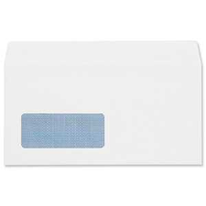 Plus Fabric Envelopes Wallet Press Seal Window 110gsm DL White [Pack 250] Ident: 117B