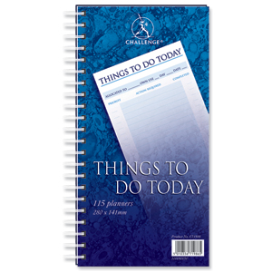 Challenge Planning Book Things to do Today Wirebound Perforated 115pp 280x152mm Ref 100080050