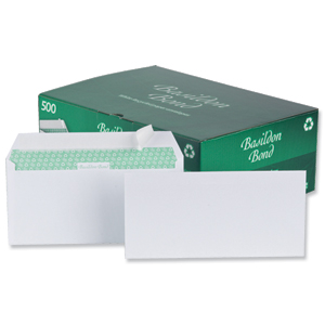 Basildon Bond Envelopes Wallet Peel and Seal 100gsm White DL [Pack 500] Ident: 117D