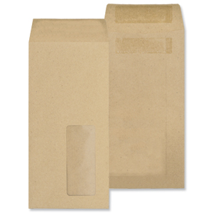 New Guardian Envelopes Lightweight Pocket Press Seal Window 80gsm Manilla DL [Pack 1000] Ident: 117C