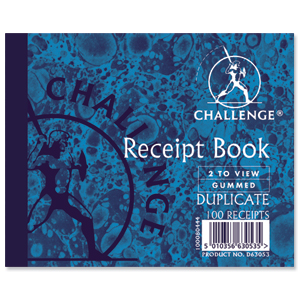Challenge Duplicate Book Gummed Sheets Carbon Receipt 2-to-View 100 Sets 105x130mm Ref 100080444 [Pack 5] Ident: 52E