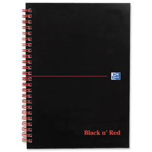 Black n Red Notebook Soft Cover Wirebound Perforated 90gsm Ruled 100pp A5 Ref 100080155 [Pack 10] Ident: 29A