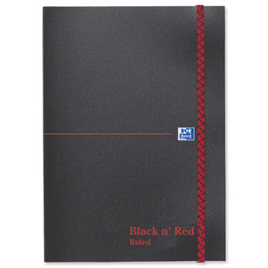 Black n Red Polynote Book Casebound Elasticated 90gsm Ruled 192pp A5 Ref 100080449 [Pack 5] Ident: 29B