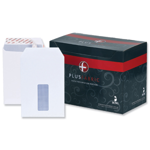 Plus Fabric Envelopes Pocket Peel and Seal Window 110gsm C5 White [Pack 500]