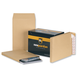 New Guardian Envelope Heavyweight Peel/Seal Gusset 25mm 130gsm Manilla C4 [Pack 100] Ident: 124B