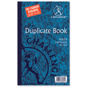 Challenge Duplicate Book Carbonless Ruled 100 Sets 210x130mm Ref 100080458 [Pack 5] Ident: 52A